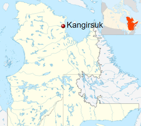 Map of Kangirsuk, Nunavik