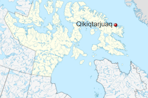 Map of Qikiqtarjuaq, Nunavut