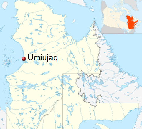 Map of Umiujaq, Nunavut